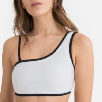 Haut de maillot de bain brassière asymétrique Blanc LA REDOUTE COLLECTIONS