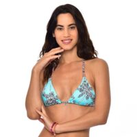 Haut de maillot de bain triangle Yero Bleu Imprimé banana moon