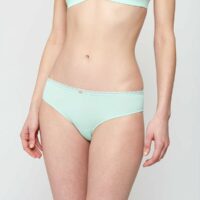 Hipster dentelle et microfibre - SPACER  - Bleu - Femme - Etam