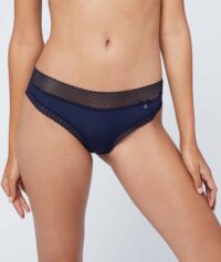 Hipster en microfibre bords dentelle - EASY  - Bleu - Femme - Etam