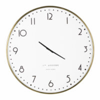 Horloge blanche imprimée et métal doré D77 Maisons du Monde