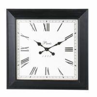 Horloge carrée blanche et noire à moulures 76x76 Maisons du Monde