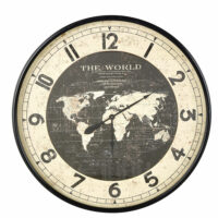 Horloge carte du monde en métal noir D96 Maisons du Monde