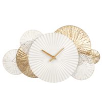 Horloge disques en métal blanc et doré 50x29 Maisons du Monde