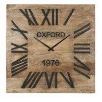 Horloge en manguier chiffres et texte gravés en noir D80 Maisons du Monde