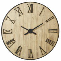 Horloge en sapin chiffres métal en relief D150 Maisons du Monde