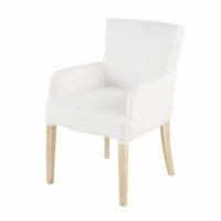 Housse de fauteuil en lin blanc Maisons du Monde