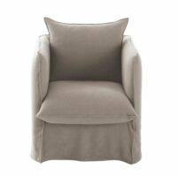 Housse de fauteuil en lin supérieur beige ficelle Louvre Maisons du Monde