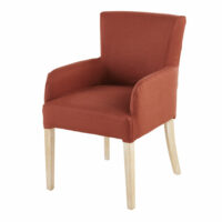 Housse de fauteuil en lin terracotta Maisons du Monde