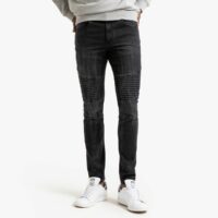 Jean coupe slim esprit motard Gris LA REDOUTE COLLECTIONS