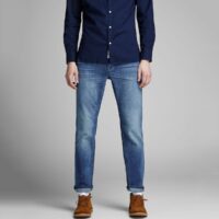 Jean droit Jjiclark Jjoriginal Bleu Moyen jack & jones