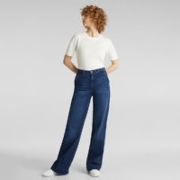 Jean large en coton bio L32 Brut Délavé Esprit