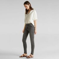 Jean skinny en coton bio L28 Gris Délavé Esprit