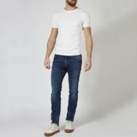 Jean skinny stretch Nolan Noir Used - Bleu Moyen - Gris PETROL INDUSTRIES