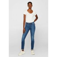 Jean slim en coton bio L32 Denim Délavé Esprit