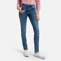 Jean slim en plastique recyclé L32 Denim Délavé Esprit