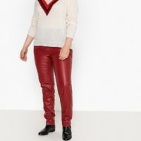 Jegging long stretch en simili Rouge Foncé CASTALUNA