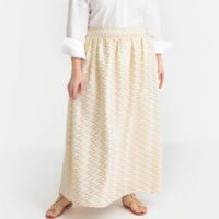 Jupe maxi longue jacquard Ivoire/Or CASTALUNA