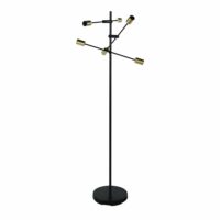 Lampadaire 3 branches en métal noir et doré H150 Maisons du Monde