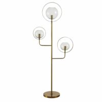 Lampadaire 3 globes en verre et métal doré H149 Maisons du Monde