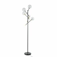 Lampadaire 5 globes en verre fumé et métal noir H179 Maisons du Monde