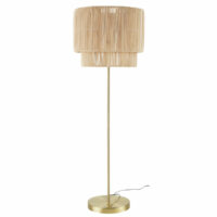 Lampadaire en métal doré abat-jour en fibre végétale H152 Maisons du Monde