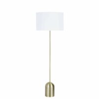 Lampadaire en métal doré mat et abat-jour blanc H160 Maisons du Monde