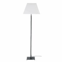 Lampadaire en métal noir martelé et abat-jour blanc H160 Maisons du Monde