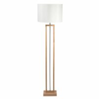 Lampadaire en terminalier et abat-jour en coton blanc H165 Maisons du Monde