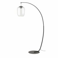 Lampadaire globe en verre irisé et métal noir H174 Maisons du Monde