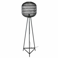 Lampadaire trépied en métal et abat-jour filaire noirs H150 Maisons du Monde