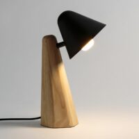 Lampe à poser bois et métal