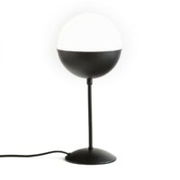 Lampe à poser métal et opaline Chupa Noir Mat LA REDOUTE INTERIEURS