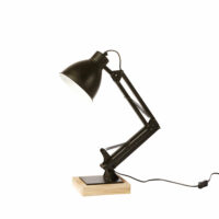 Lampe articulée en métal noir et manguier Maisons du Monde