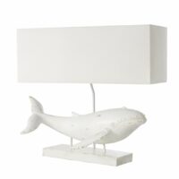 Lampe baleine blanche effet vieilli et abat-jour écru Maisons du Monde