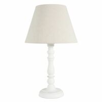 Lampe blanche avec abat-jour beige Maisons du Monde