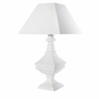 Lampe blanche sculptée et abat-jour blanc Maisons du Monde