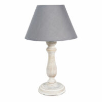 Lampe effet blanchi et abat-jour gris Maisons du Monde