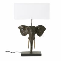 Lampe éléphant noir et abat-jour blanc Maisons du Monde