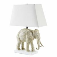 Lampe éléphant sculpté et abat-jour beige Maisons du Monde