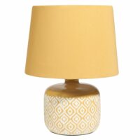 Lampe en céramique jaune motifs blancsLYNN Maisons du Monde