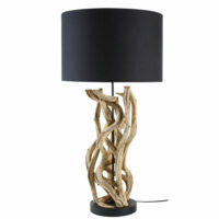 Lampe en liane de vigne et abat-jour noir Maisons du Monde