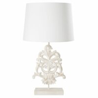 Lampe en manguier blanchi et abat-jour beige brossé Maisons du Monde