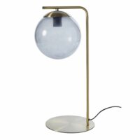 Lampe en métal doré globe en verre fumé Maisons du Monde