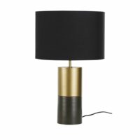 Lampe en métal noir et doré abat-jour noir Maisons du Monde