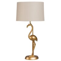 Lampe flamant rose dorée abat-jour beige Maisons du Monde