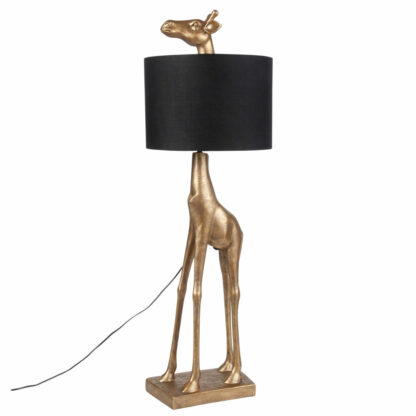 Lampe girafe dorée et abat-jour noir Maisons du Monde