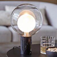 Lampe marbre et verre