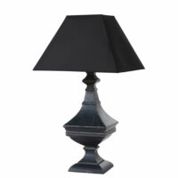 Lampe sculptée et abat-jour noirs Maisons du Monde