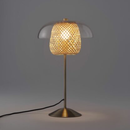 Lampe verre et bambou